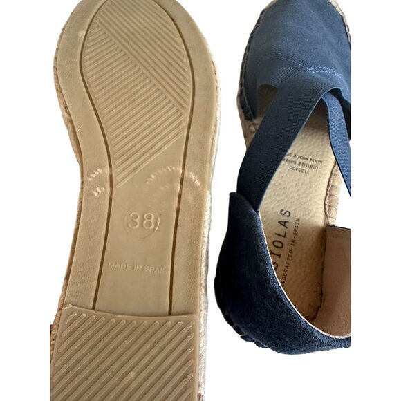 FABIOLAS Blue Slip On Espadrille Flats Size 38 - Picture 8 of 9